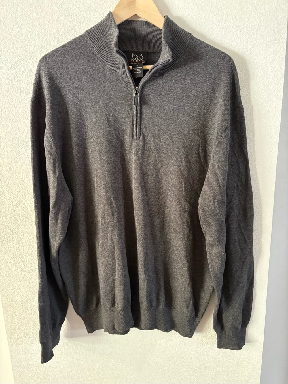 Dadcore Oversized Cotton Quarter Zip Charcoal Grey XL Poetcore